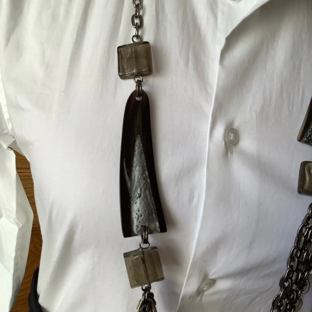 Edgy Multi-Chain Statement Necklace - Picture 3 of 9